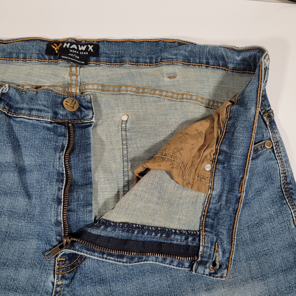 HAWX Work Gear Jeans Relaxed Fit Denim Blue Comfort Size 42x30 (40x30) - Picture 7 of 11